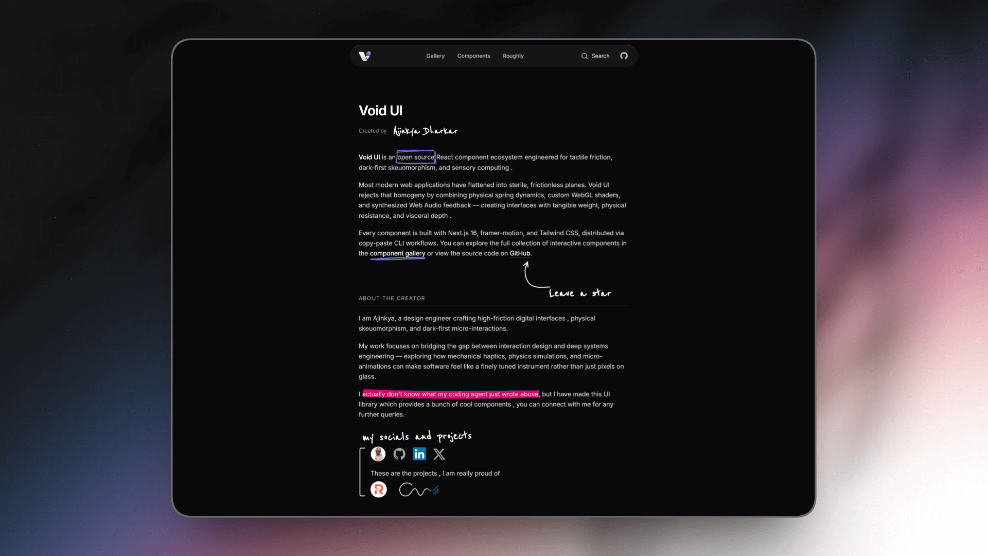 Void UI screenshot